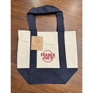 BRAND NEW with TAGS - Trader Joe’s - Holiday 2025 Canvas Mini Tote Bag - Blue